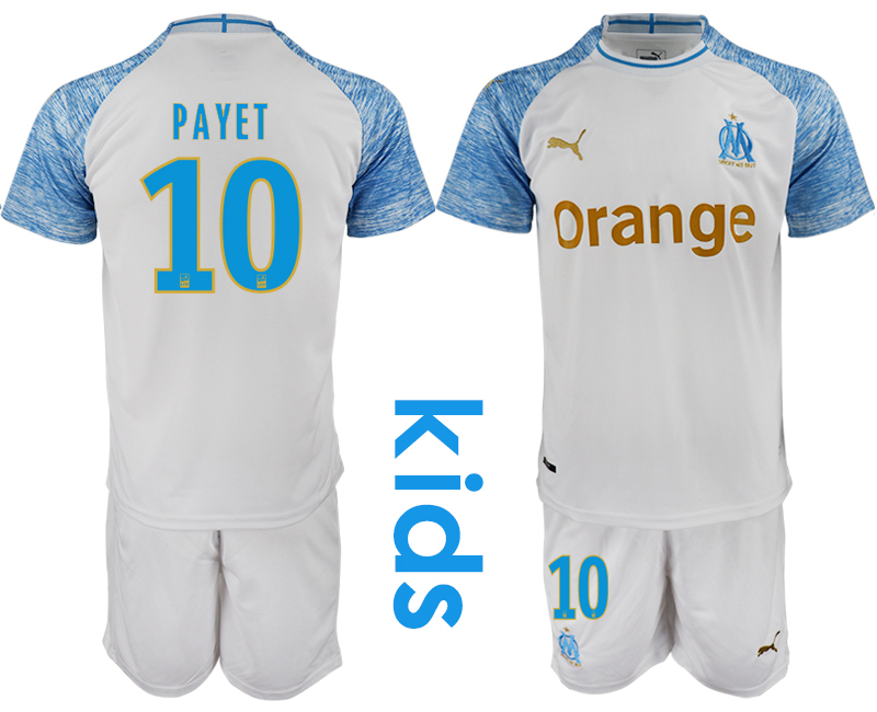 2018_2019 Club Olympique de Marseille home Youth #10 soccer jerseys